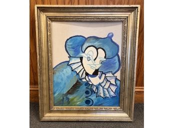 Funky Framed Clown Painting