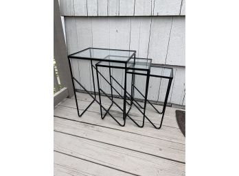 Tempestini Style Outdoor Iron Stack Tables