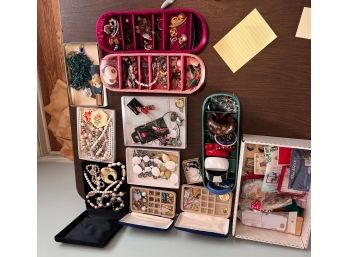Lot Of Jewelry And Box Of Empty Jewelry Boxes