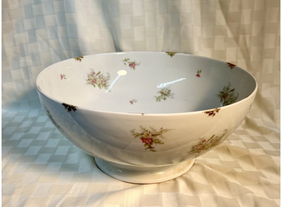 Antique Limoges Footed Porcelain Punch Bowl
