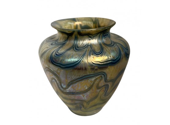Antique Loetz 'King Tut' Iridescent Multi-Color  Vase - Signed
