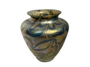 Antique Loetz 'King Tut' Iridescent Multi-Color  Vase - Signed