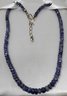 925 Sterling Silver 18' Purple Beaded Necklace