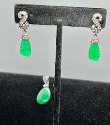 Sterling Silver Earrings And Pendant .925