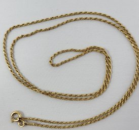 925 Silver With Gold Overlay/gold Plated 20 Inch Rope Style Necklace