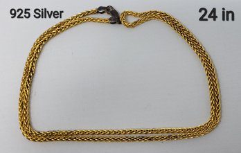 Gold Plated On Sterling Silver .925 24' Necklace