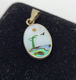 Painted Shell Pendant