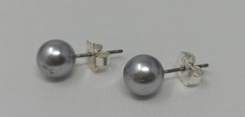 Grey Ball Earrings.