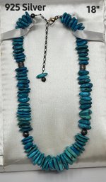 925 Silver 18' Turquoise Necklace
