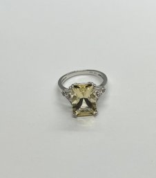 Sterling Silver .925 And Citrine Gemstones Womens Ring Size 10