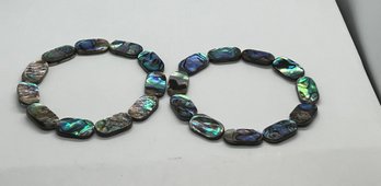 Pacific Style 10mm X 18mm Free Form Abalone Shell Stretch Bracelet