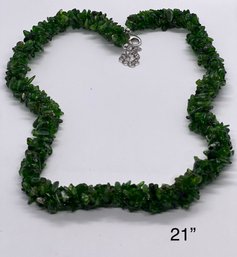 Sterling Silver Clasp  Russian Chrome Diopside Necklace 21' Length Approximate