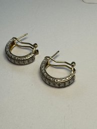 Sterling Silver .925 And Gold Plated Earrings