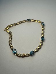 Yellow Gold With Blue Gemstone Bracelet Around 3.4 Grams
