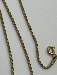 .925 Sterling Silver With Gold Plated Necklace 16' Inches Thin Necklace