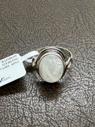 .925 Sterling Silver Vintage Moonstone Ring Size 10.5