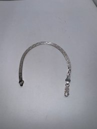 Sterling Silver .925 Bracelet 7.5 Inches Long .25 Inches Wide