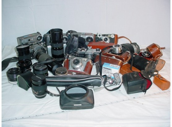 Assorted 35MM Cameras, Lenses, Digital, Tripod