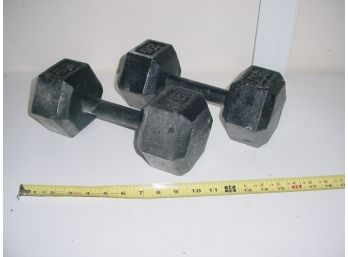 Two 25 Pound Bar Bell Weights  (110)
