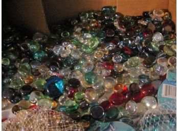 Box Of Glass Colored Accent Gems  (215)