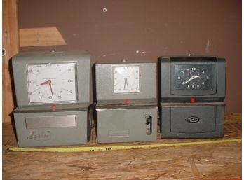 3 Lathem Electric Time Card Punch Machines  (160)