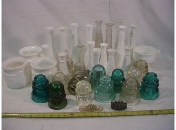 Insulators, White Glass Vases  (115)