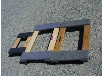 Group Of 3 Carpeted Wood Mover Dollies  (98)