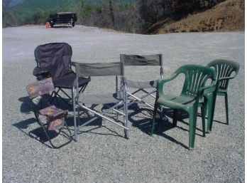 6 Outdoor Chairs: 2 Plastic, 4 Folding  (36)