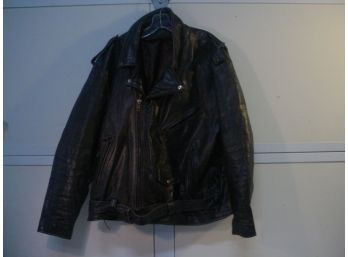 Heavy Duty Leather Zippered Jacket (XL) And Collar  (63)