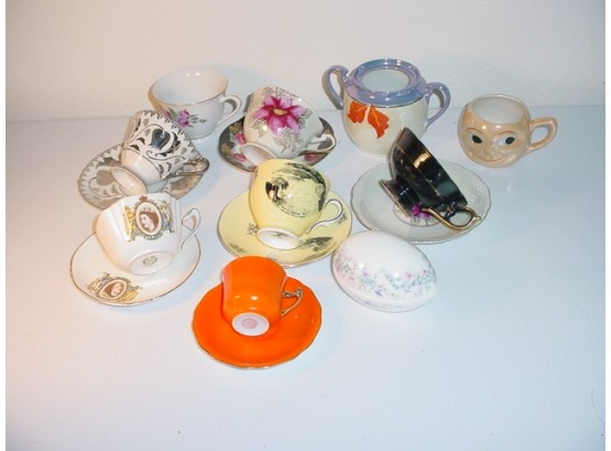 6 Cups And Saucers, 2 Cups, Sugar (no Lid), Wedgwood Covered Egg  (160)
