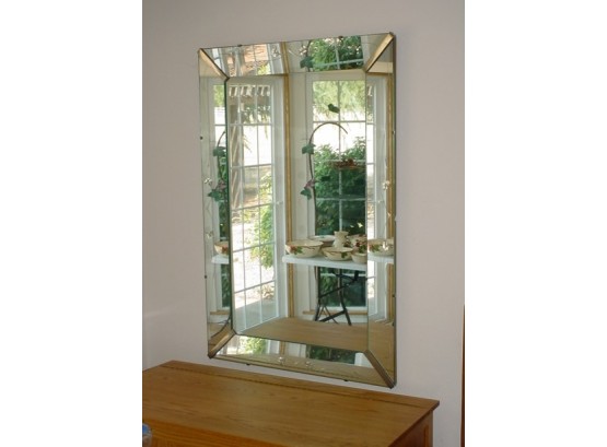 Large Mirror With Etched Side Panels, 37'x 55'  (167)