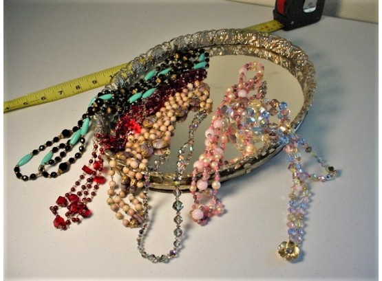 6 Necklaces On Mirrored Tray  (183)