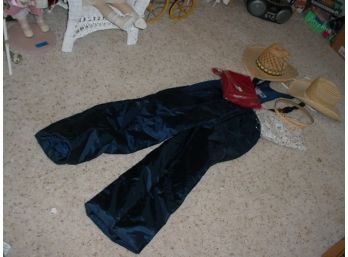 Ski Pants -Mens M, 2 New In Bag Mock Turtleneck Long Sleeve XL, Belt, 2 Hats, (152)