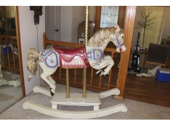 Large Rocking Carousel Horse, 1986, SS Wood Carvers, Painted By TL  (92)