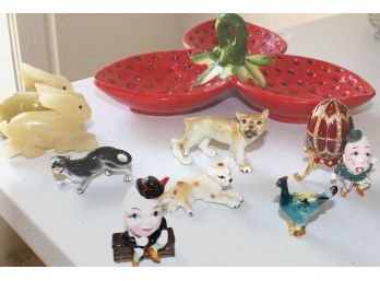 Figurines, Strawberry Dish Egg On Stand, More  (50)
