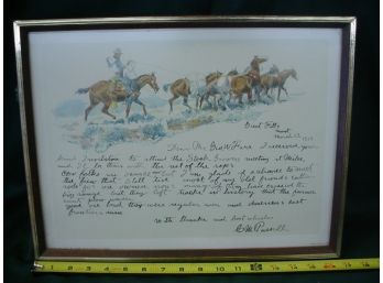 Copy Of A C.M. Russell Sketch With Letter