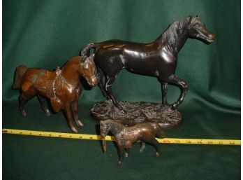 Three Horse Figurines