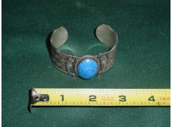 Navajo Lapis And Sterling Cuff, Wilson Begay, 67.7 Grams  (1149)