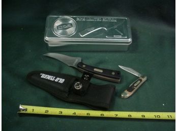 Old Timer Knife In Sheath, Jack Knife And Tin (1137)