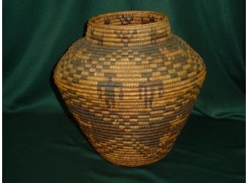 Apache Style Woven Olla Basket, 14'H, 17'W(1020)