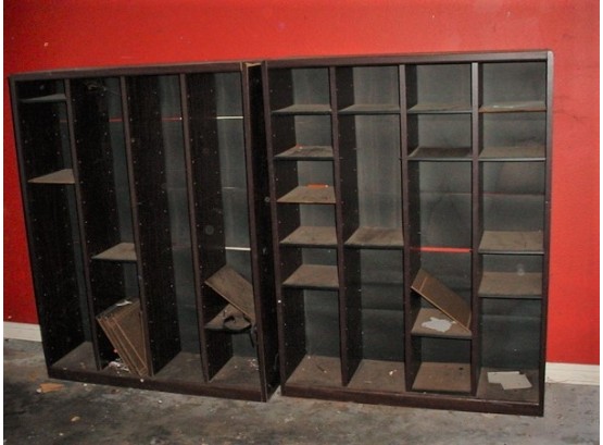 Pair Of Wood Open Shelving Bookcases  (25)