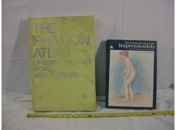 2 Large Books - Phaidon Atlas Of Contemporary World Architecture, Impressionists 1971  (33)
