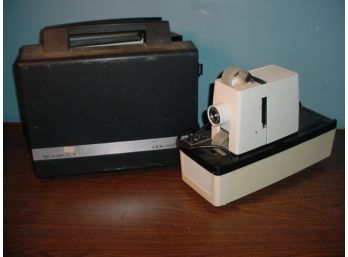 Micromatic 11 Filmstrip Projector By Dundane And 63' Hanging Apollo Screen  (14)
