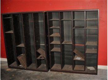 Pair Of Wood Open Shelving Bookcases  (25)