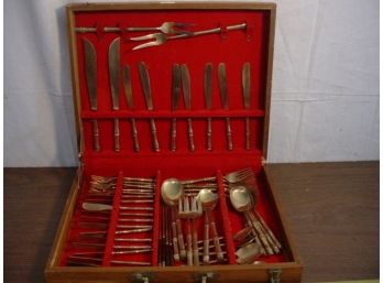57 Pieces Flatware From Thailand In Wood Box  (136)