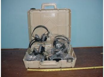 Lot Of 6 Pair Of Telex 510 Earphones In Case  (65)