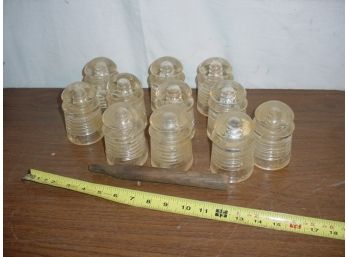 11 Clear Glass Insulators  (135)