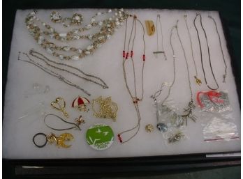 10 Costume Necklaces, Glass Salt Spoons, More  (34)