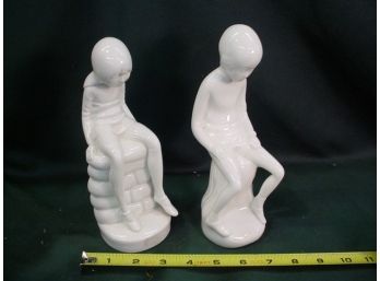 Pair Of Spode Porcelain Figurines, Jane & Simon, 8'H   (53)