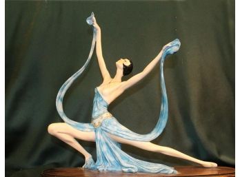 Art Deco Porcelain Dancing Lady, 18'H  (98)